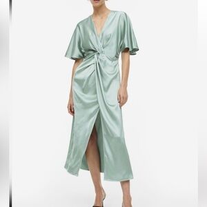 H&M satin draped dress